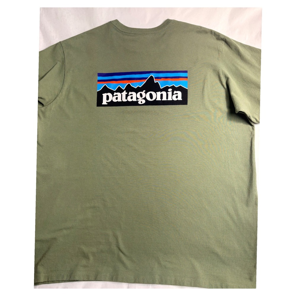Patagonia Responsibili-Tee Long Sleeve Shirt Sage Green P-6 Logo XXL Mens - Picture 3 of 6